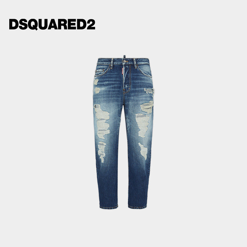 【7折】DSQUARED2/D2次方 男士宽松时尚牛仔裤Bro Jeans