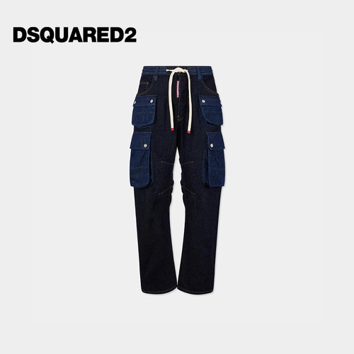 【春夏新品】DSQUARED2/D2次方 26春夏男士贴袋宽松工装牛仔裤