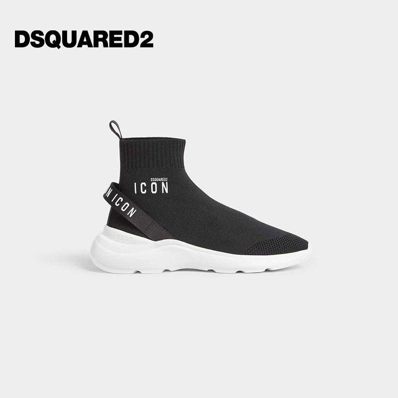 DSQUARED2/D2次方 男士平纹针织套穿运动鞋图片