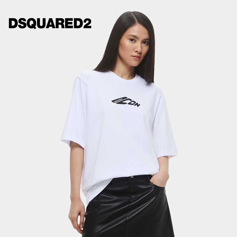 DSQUARED2/D2次方 女士印花棉质圆领短袖T恤