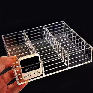 亚克力大容量ukey透明收纳盒定制U盾陈列架金税盘企业网银格子盘