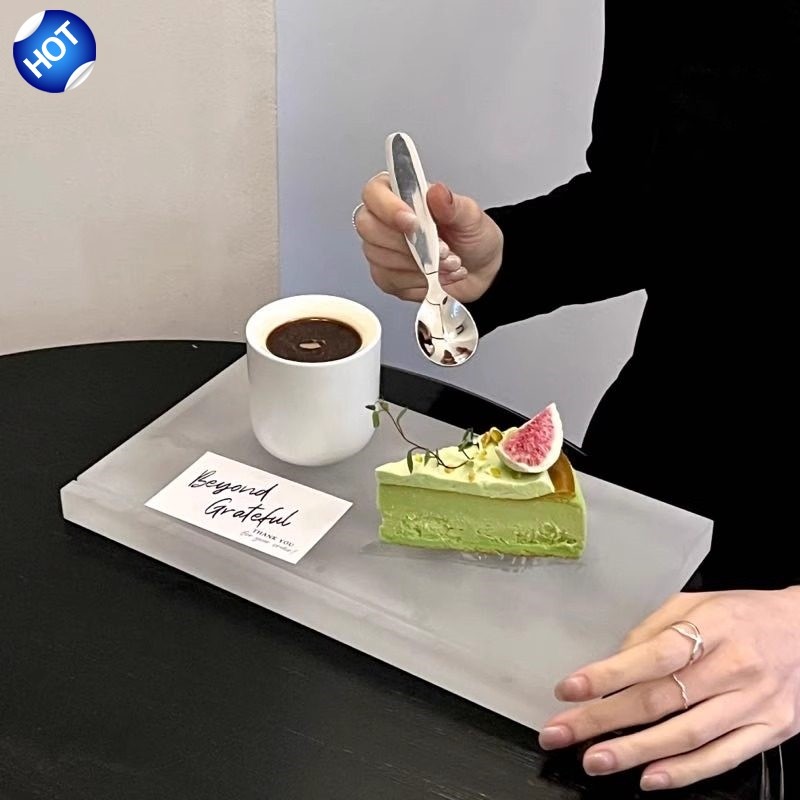 亚克力纯色简约冷餐糕点托盘西点宴会冰柜寿司展示底托烘焙甜品台
