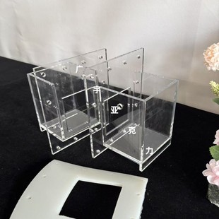 透明亚克力有机玻璃实验电解槽离子交换膜反应器PMMA电解槽定制