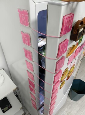 减肥冰箱贴亚克力磁吸贴冰箱门锁磁力扣防偷吃自律励志装饰贴摆件