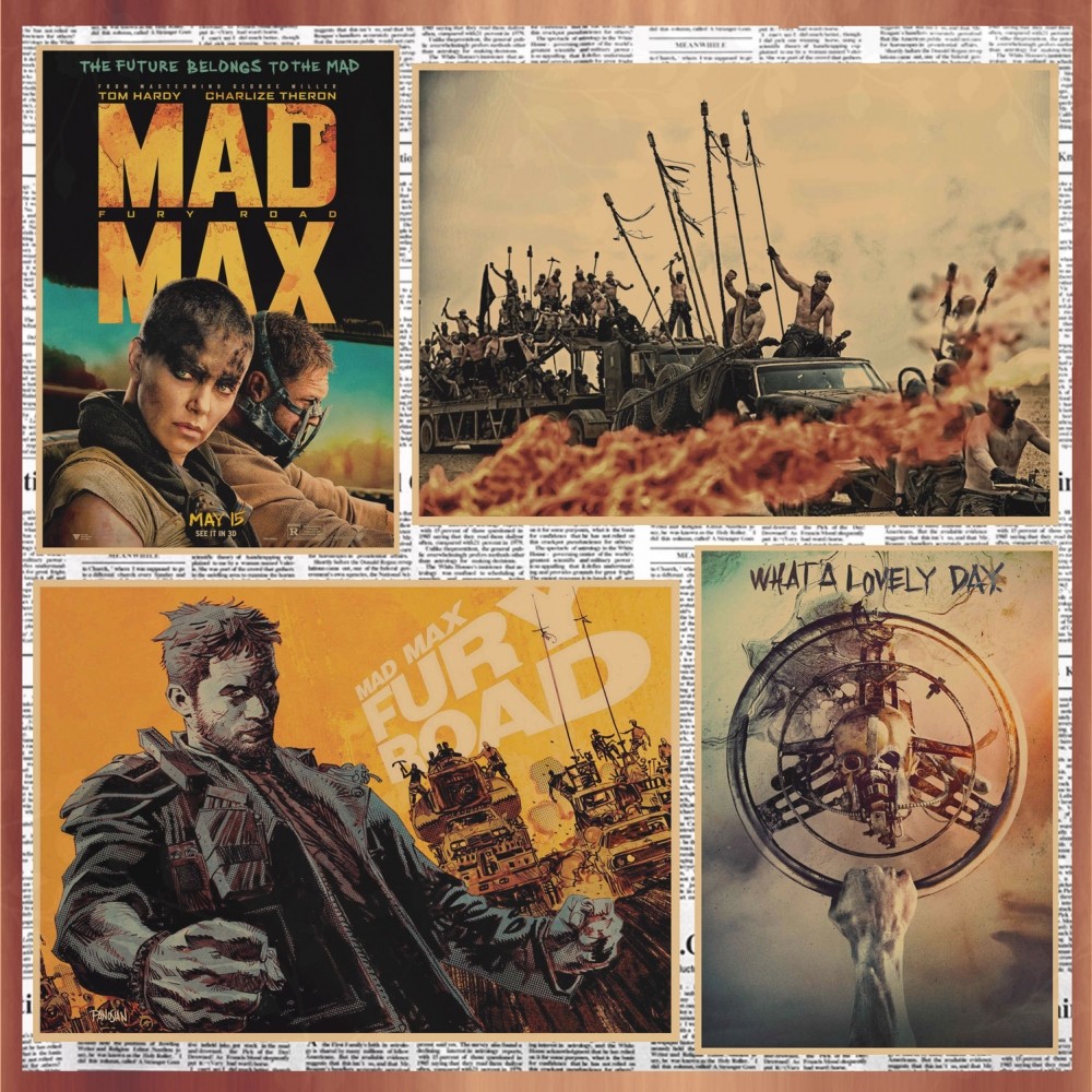 经典科幻电影 mad max 疯狂麦克斯海报 复古牛皮纸装饰墙画442