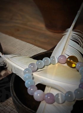 酋长摆摊  优等生·  原创天然原矿水晶手串好运女友礼物幸运物