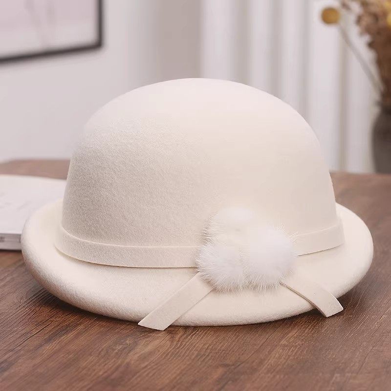 秋冬新款千金风羊毛呢贝雷帽子女士优雅卷边小礼帽显脸小气质盆帽,服饰配件/皮带/帽子/围巾,帽子,淘宝优惠券,粉丝福利购,淘宝优惠卷