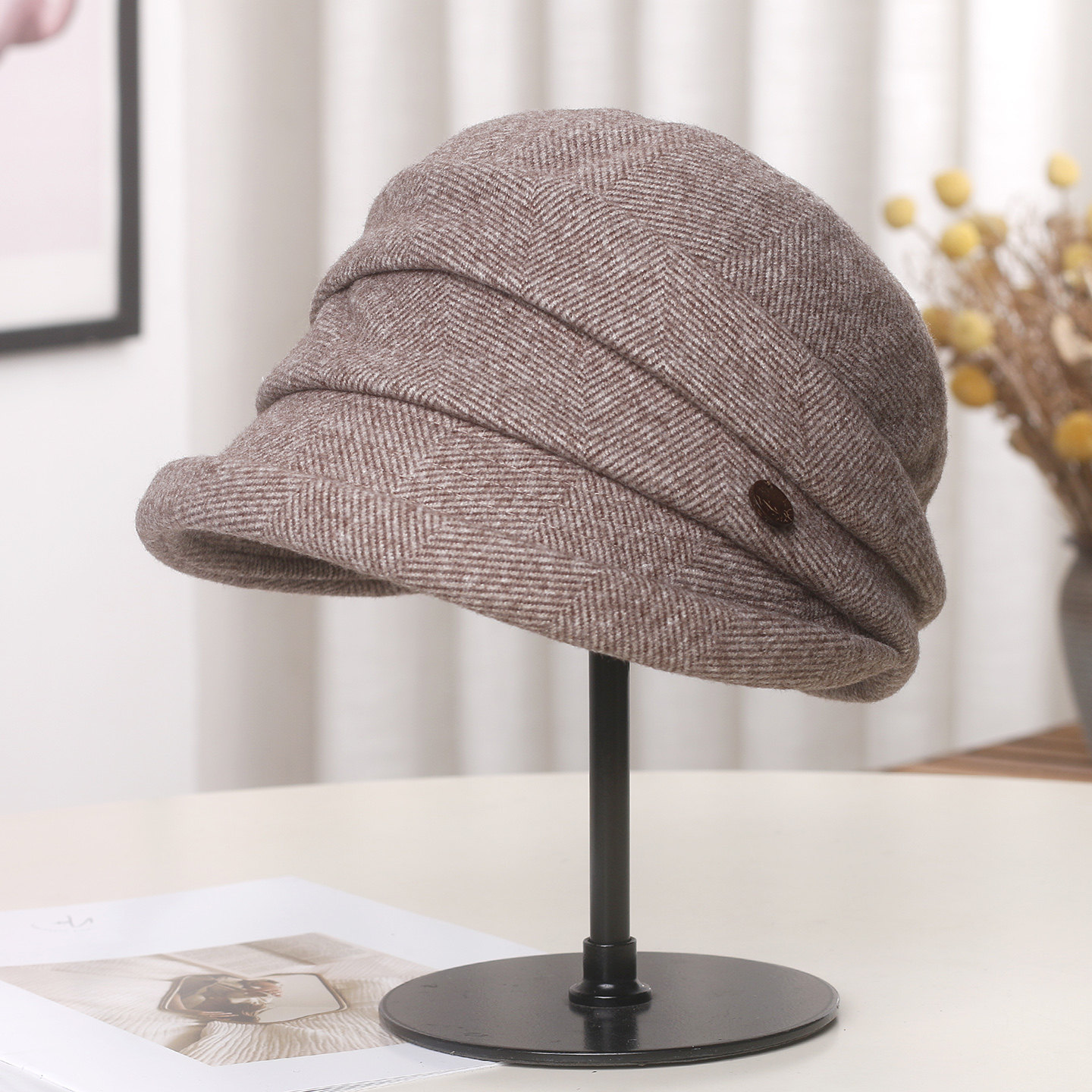 日系复古褶皱堆堆鸭舌帽女秋冬保暖百搭羊毛渔夫帽时尚显脸小盆帽,服饰配件/皮带/帽子/围巾,帽子,淘宝优惠券,粉丝福利购,淘宝优惠卷