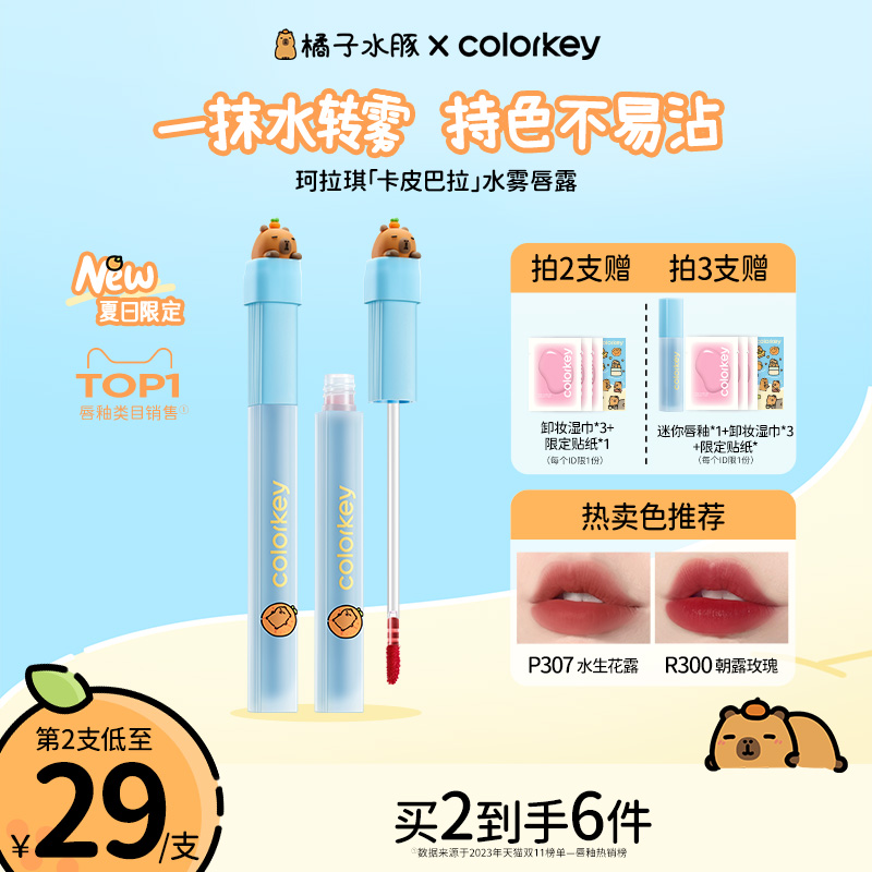 【卡皮巴拉】Colorkey珂拉琪唇露唇釉女唇彩低饱和口红女不易沾杯
