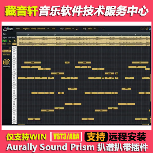 Aurally Sound Prism v1.1.01扒谱扒带 音频转换MIDI音符识别插件