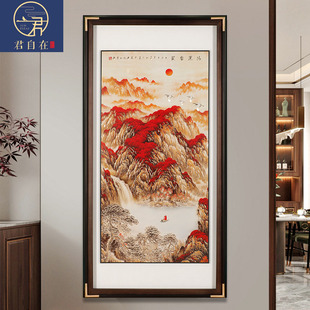 鸿运当头手工铜板铜雕玄关画2025年新款 进门生财 高端正对门新中式