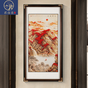 玄关画2025年新款 进门生财手工铜雕挂画鸿运当头 高端正对门新中式