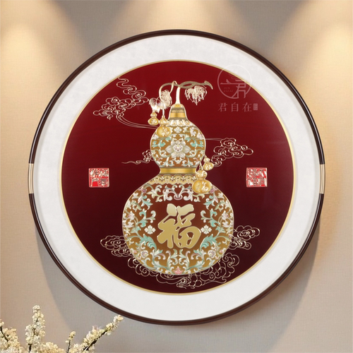 福字手工铜雕福禄葫芦玄关挂画
