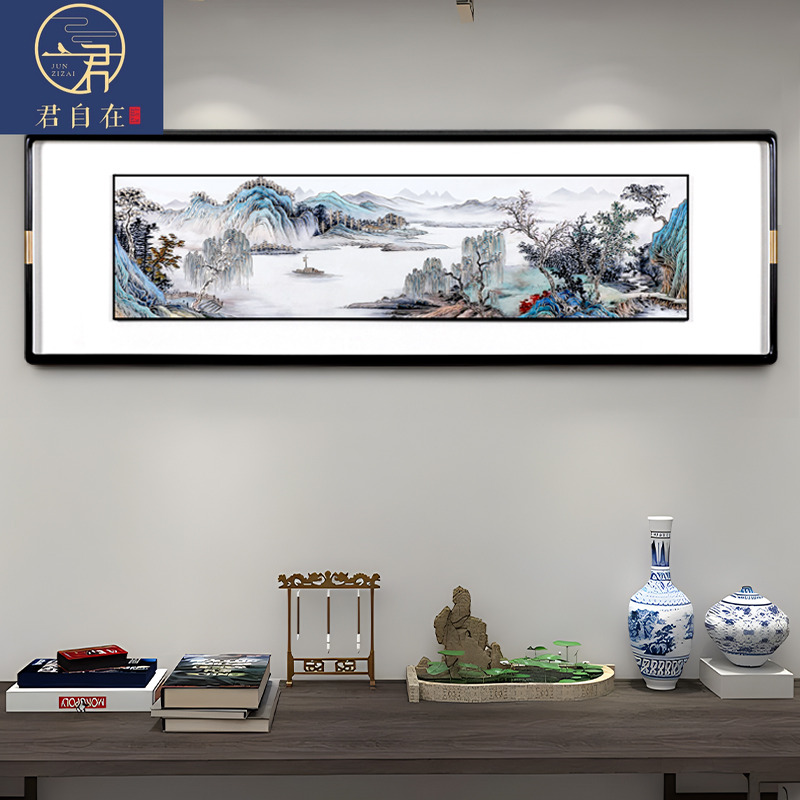 2025新款铜雕画立体沙发背景墙装饰画客厅高档大气山水书房高级感图片