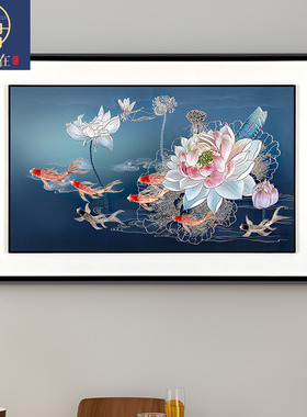 新中式餐厅背景墙装饰画手工雕刻新款铜版画金玉满堂壁画玄关挂画