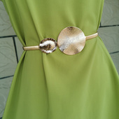 欧美个性 夸张圆环腰带松紧弹力金属装 饰裙子配连衣裙腰链女士细