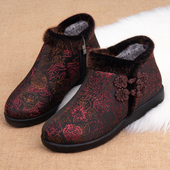 老北京布鞋 女冬季 中老年人加绒加厚保暖防滑软底老人太太奶奶棉鞋