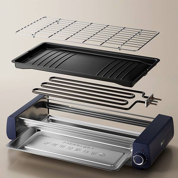 品牌小熊烤肉锅DKL-Q21N1家用烤串机室内烤羊肉串电烤炉露营户外