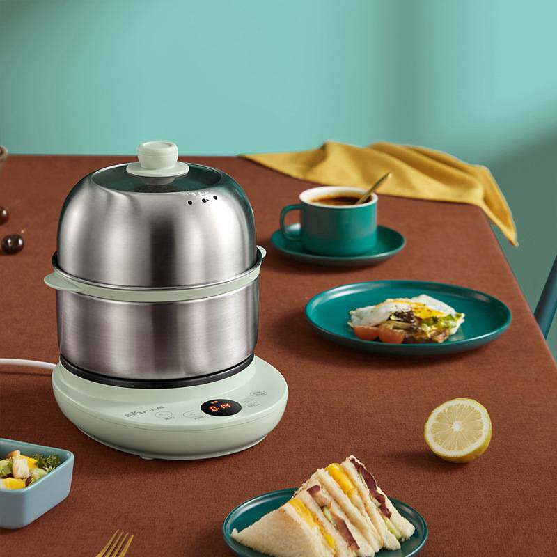 官方小熊煮蛋器ZDQ-B14Y5 不锈钢家用小型双层多功能早餐神器自动