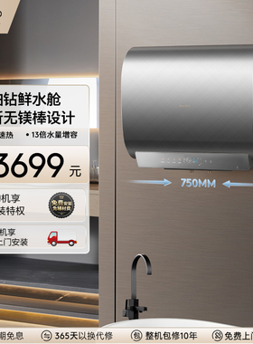 COLMO电热水器家用储水式60L一级速热双胆智能杀菌无镁棒扁桶BJ3