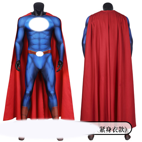 现货时觉欧美影视成人款cosplay连体紧身衣披风服装J21002BA