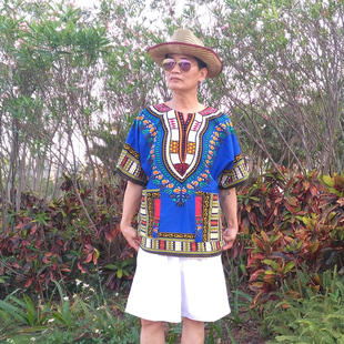 泰国衣民族风肥胖夏季 马来西亚部落T恤非洲鼓舞表演 印尼旅游短袖