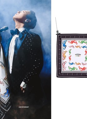 2025MAMA新款gd权志龙同款联名丝巾pmo字母日韩印花方巾头巾男女