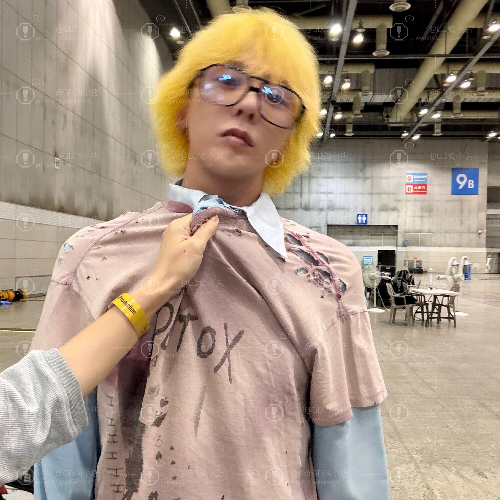 gd权志龙同款富二代水洗破坏美式复古做旧重工短袖T恤ins男女同款