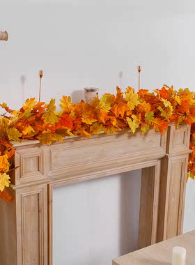 66.3in Artificial Maple Vine Leaves Autumn Decoration Garlan