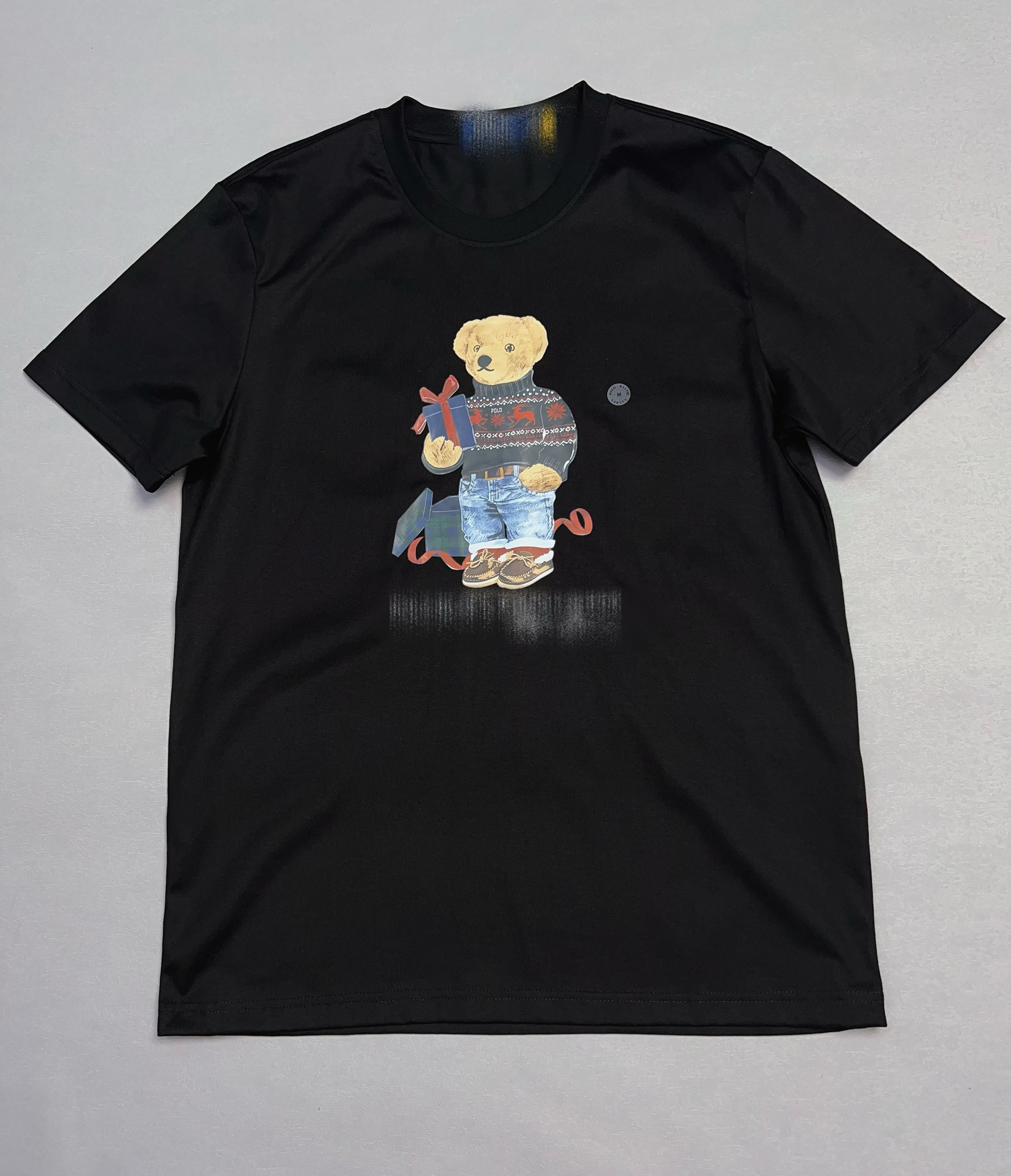 时尚小熊印花圆领短袖体恤男女同款休闲百搭打底半袖T恤