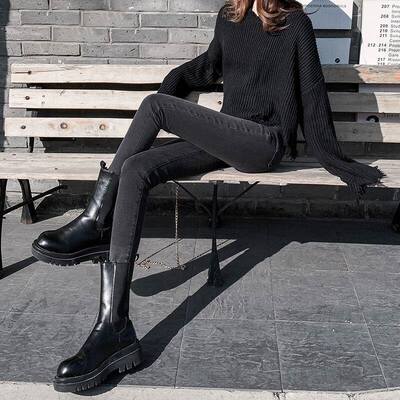 烟灰色牛仔裤女2026春秋