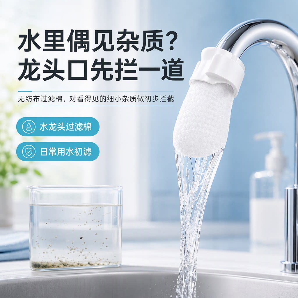 水龙头净水器防溅过滤棉免拆洗