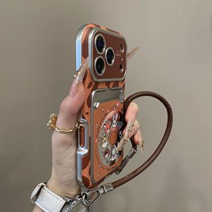 大视窗疯狂动物城CD镜面卡包挂绳适用苹果17promax手机壳iPhone16新款15promax可爱卡通14女款17防摔保护套
