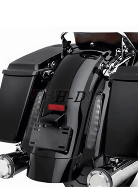 摩托车哈雷街道滑翔后挡泥板 黑色CVO风格挡泥板滑翔路王后档泥板