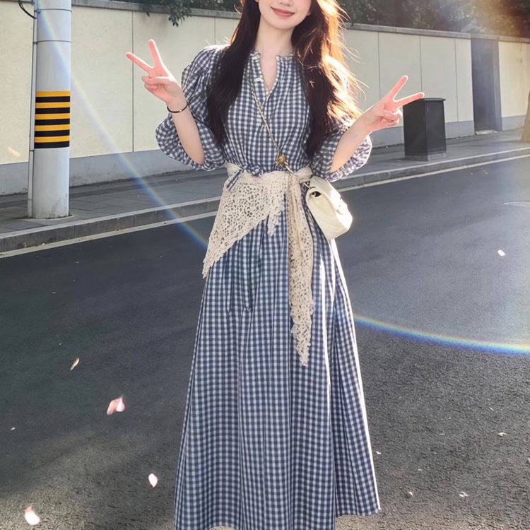 清纯白月光甜美风蓝色格