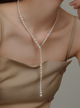 饰悟银饰珍珠y字链女项链