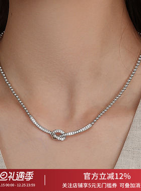 饰悟银饰施家珍珠蝴蝶结项链女