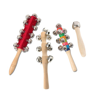 奥尔夫早教打击乐器 宝宝玩具婴儿一字七彩串铃棒铃手 摇铃乐器