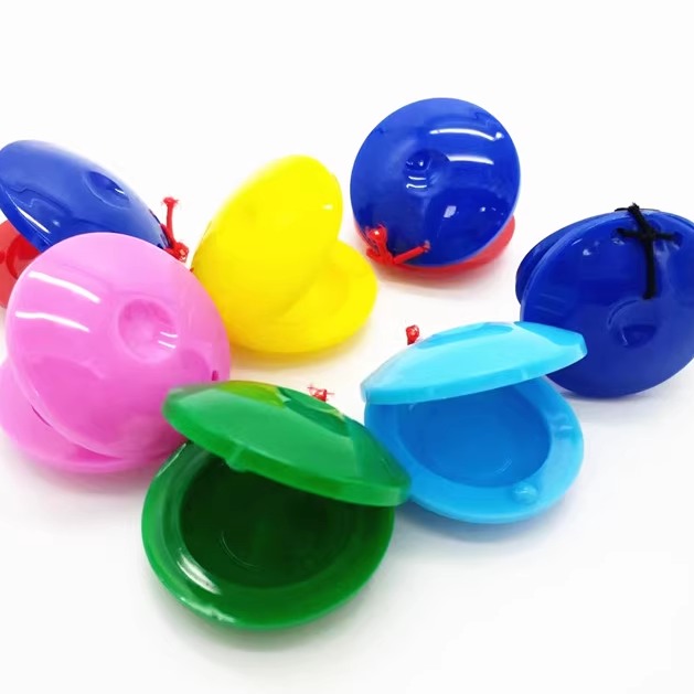 奥尔夫打击乐器塑料红午板圆舞板哒哒板幼儿园专业儿童小响板彩色