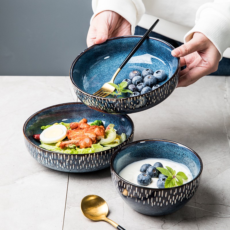 瑕疵手绘风外贸出口5寸窑变釉