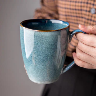 杯子牛奶大容量马克杯复古北欧家用咖啡杯陶瓷杯窑变水杯瑕疵