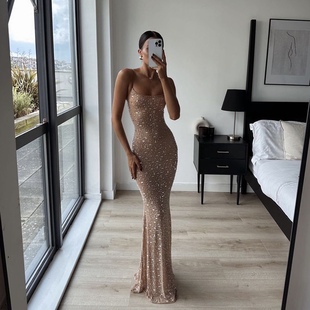 Dress Glitter Sexy Sequin Birthday Maxi Diamond Night Female