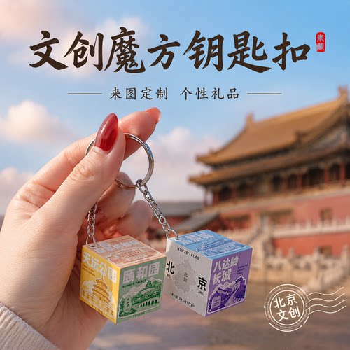 北京城市旅游钥匙扣景点纪念文创书包背包挂件来图定制个性礼品