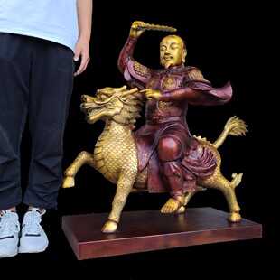 雷祖铜像高约1米黄铜雷神摆件铜雕塑像铜器工艺品现货定制