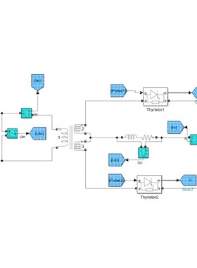 MATLAB Simulink单相全波整流电路仿真