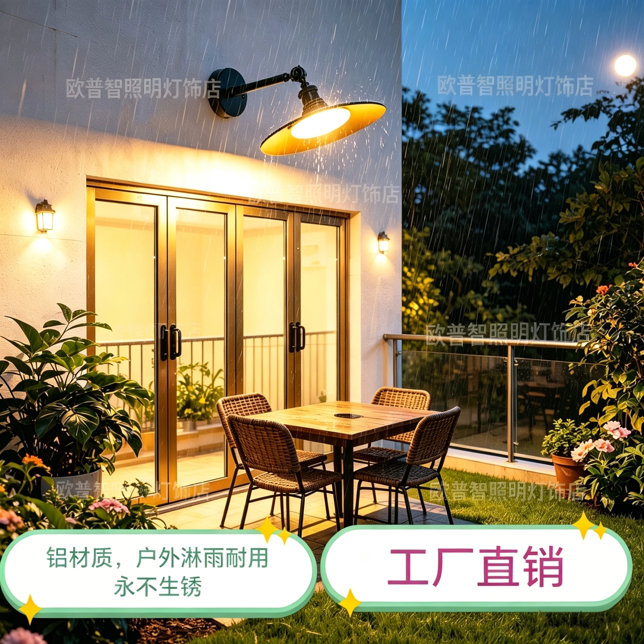 户外壁灯美式别墅门口阳台复古庭院壁灯室外防水工业风民宿墙壁灯