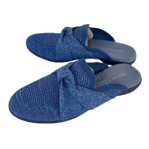 外贸原单大码平底编织包头拖鞋女