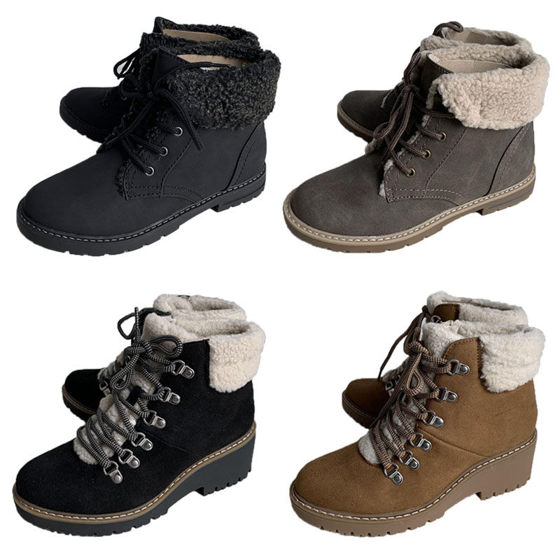 2024年冬季平底圆头绑带短筒马丁靴外贸欧美大码磨沙切尔西时装靴,女鞋,马丁靴,淘宝优惠券,粉丝福利购,淘宝优惠卷