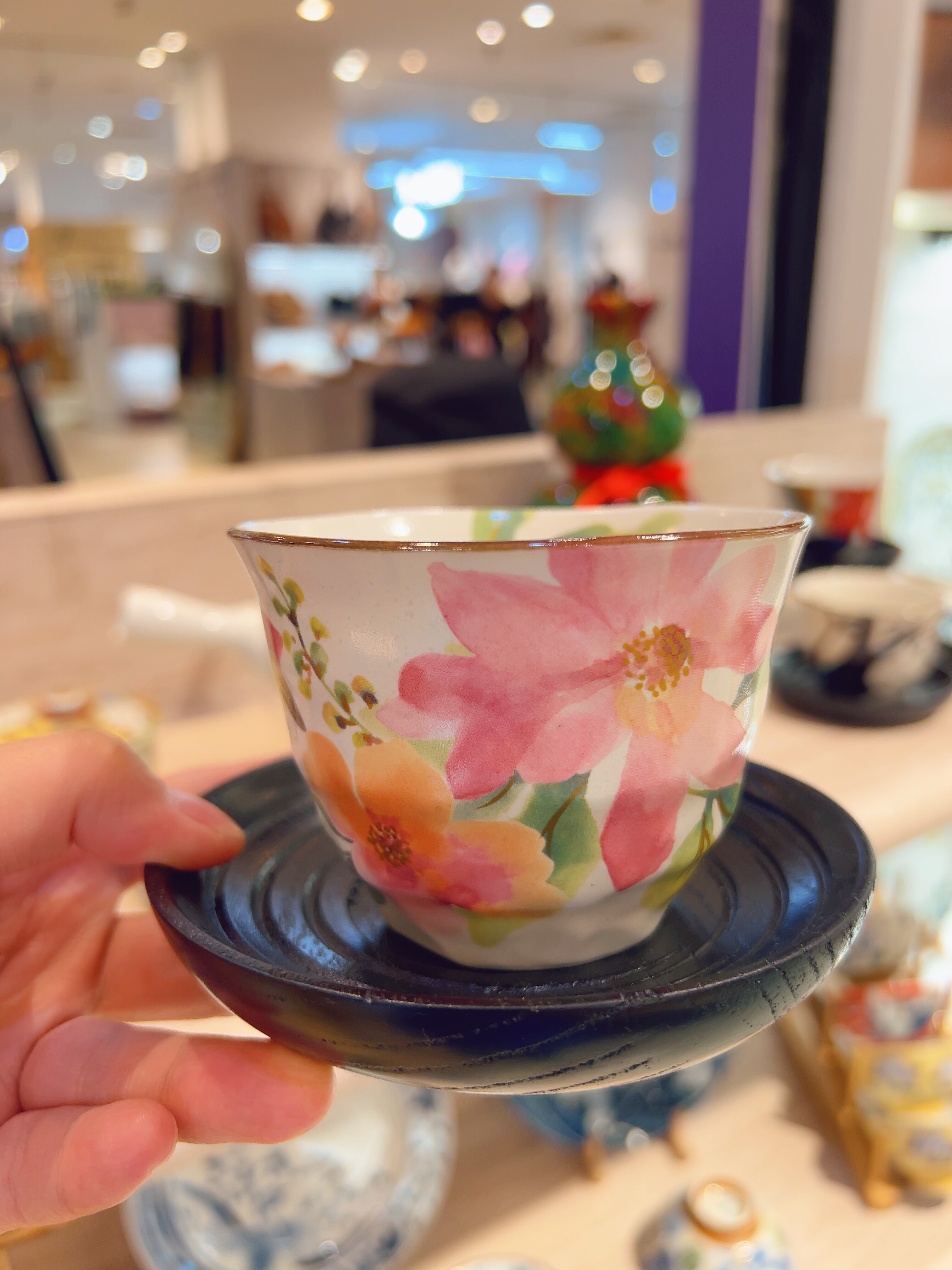 日本原装进口 美浓烧茶杯一杯一碟大茶杯 茶具