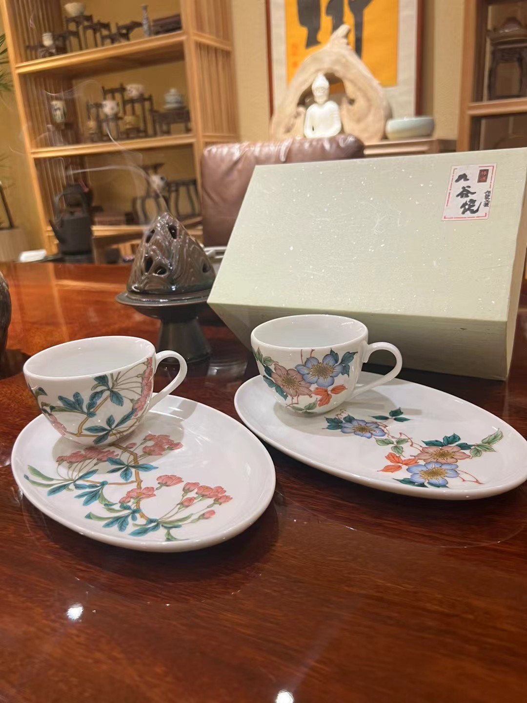 日本原装进口海棠花咖啡杯碟陶瓷茶具下午茶红茶带蛋糕甜品碟子